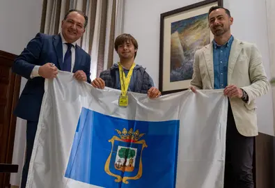 Junto a David Toscano, en la Diputación