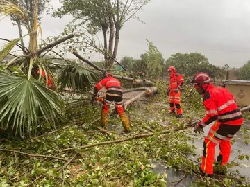 Bomberos Consorcio en una emergencia en San Juan