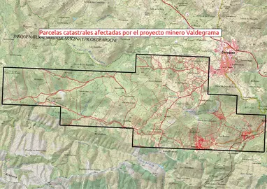 Área afectada por el proyecto minero de la Alcalaboza