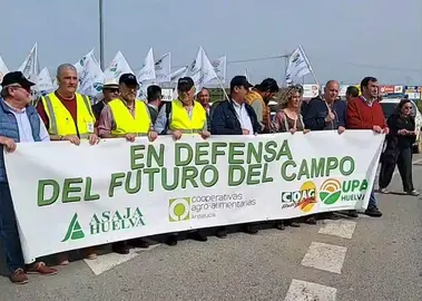 Cabeza de la manifestación de esta mañana