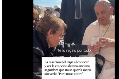 Captura de pantalla del momento en el Vaticano