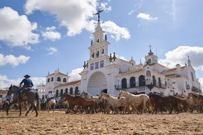 Las yeguas a su paso por el Santuario