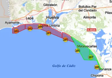 Zona cerrada al marisqueo, prácticamente todo el litoral