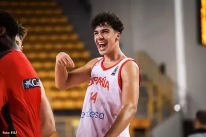 El onubense Alfonso Rodríguez con la selección española.