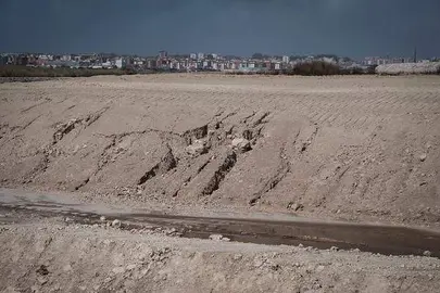 Apilamiento de fosfoyesos en Huelva, frente a la ciudad