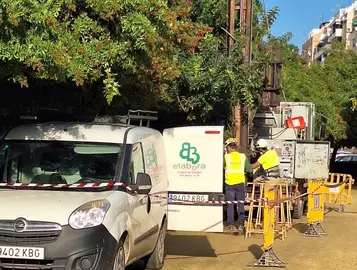 Trabajos en la zona del parque de Isla Chica