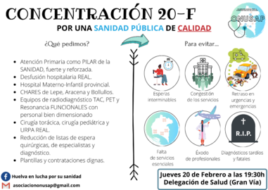 Cartel de la protesta sanitaria convocada