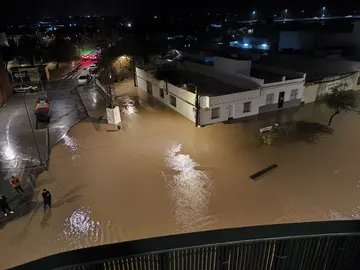 Cascos urbanos inundados en la ribera del Tinto, donde están los fosfoyesos