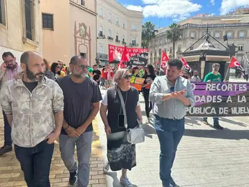 Toti en una protesta contra los recortes en educación