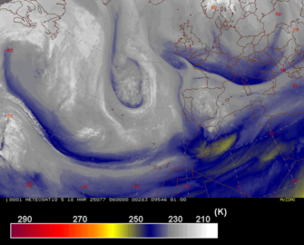 Impresionante imagen de la borrasca Martinho formada en el Atlántico y que impactará en Huelva desde el miércoles noche