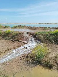 Vertidos fosfoyesos al estuario del Tinto junto a la ciudad de Huelva