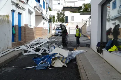 Destrozos en El Rompido de una manga marina