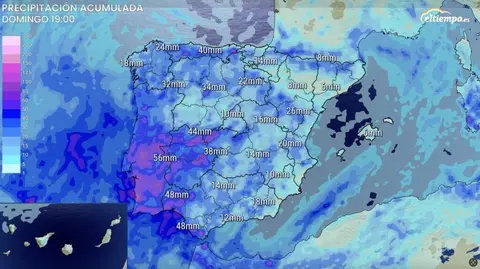 Mapa de previsión de precipitaciones