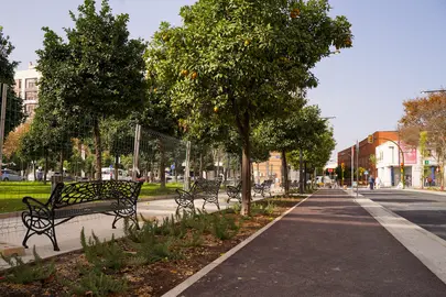Carril bici por la calle Granada