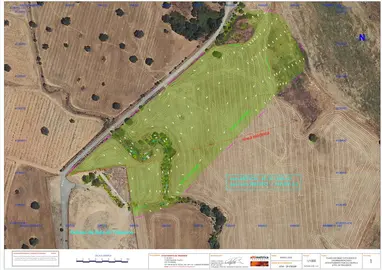 Plano de la parcela que incorpora el Ayuntamiento de Trigueros al conjunto del Dolmen de Soto