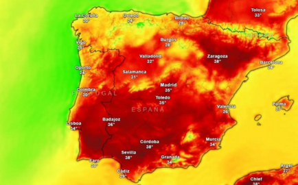 Mapa de las temperaturas que se esperan este fin de semana.