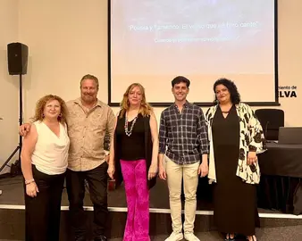 Organizadores y protagonistas de la primera jornada.