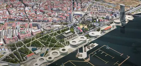 Infografia del proyecto de remodelacion del Muelle de Levante de Huelva.