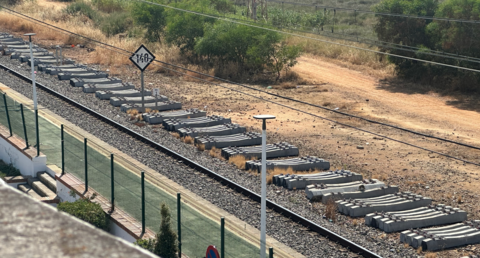 Adif ya prepara las obras en una imagen a la altura de San Juan del Puerto.
