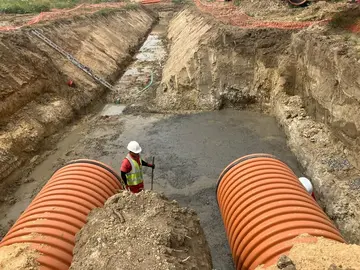 Obras de canalización en Trigueros.