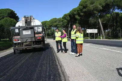 Arreglos de la carretera A-481 entre Chucena e Hinojos.