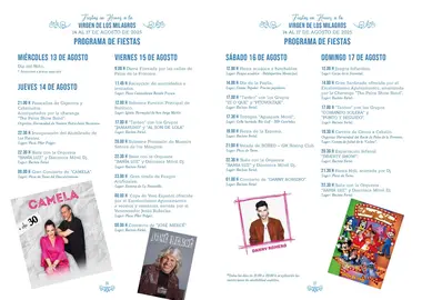 Programación de las Fiestas honor de la Virgen de los Milagros / Fotografía: Ayuntamiento de Palos de la Frontera.