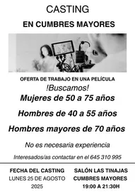 Cartel de la convocatoria / Fotografía: Ayuntamiento de Cumbres Mayores