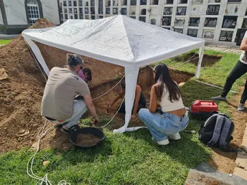 Exhumaciones realizadas en el Cementerio de La Soledad en Huelva.