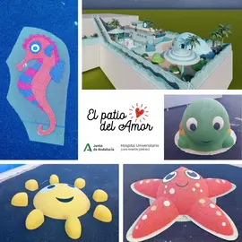 Nuevos elementos llegan al Patio del Amor. / Fotografía: Hospital Juan Ramón Jiménez.