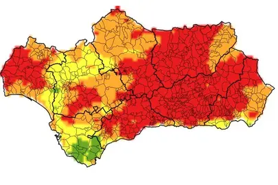 Mapa de riesgo de incendios forestales.