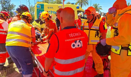 Imagen de un simulacro del 061.