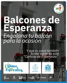 Cartel invitando a decorar los balcones. / Fotografía: Hermandad del Rocío de Huelva.