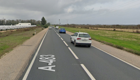 Carretera A483 de Almonte a El Rocío. / Fotografía: Google Maps