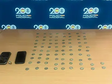 Monedas falsificadas / Fotografía: Policía Nacional.