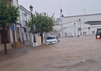 Algunas imágenes de as inundaciones en Almonte.