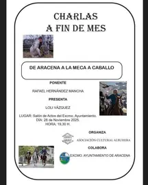 Charla de Aracena a La Meca a caballo.