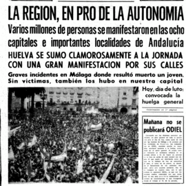 Portada del Diario 'Odiel' del d&iacute;a 6 de diciembre de 1977.