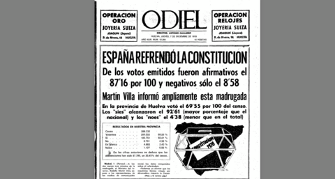 Portada de Odiel del 7 de diciembre de 1978
