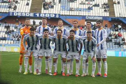 El once del Recreativo ante el Extremadura.
