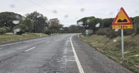 Carretera entre Mazag&oacute;n y Matalasca&ntilde;as.