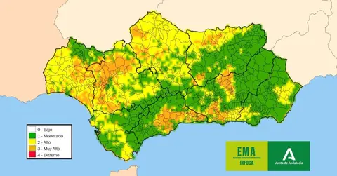 Mapa de riesgo de incendios forestales