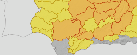 Avisos emitidos por la AEMET.