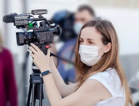 Alicia Rodríguez mientras realizaba su trabajo en Huelva.