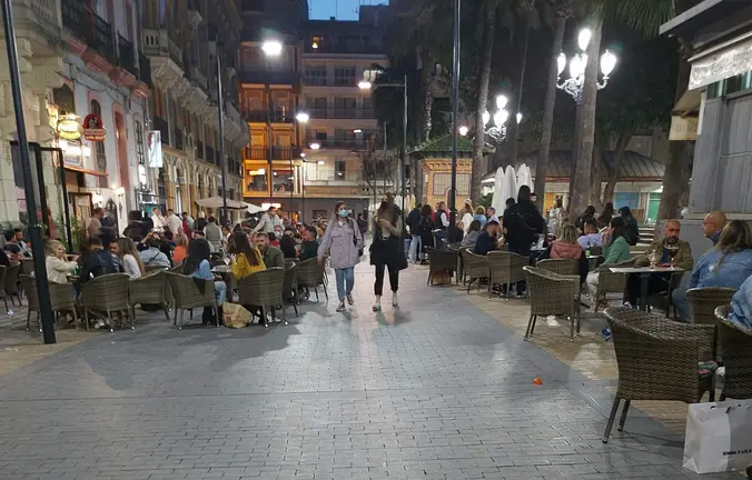 Terrazas en el centro de Huelva