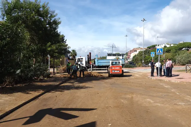 Desperfectos ocasionados por las lluvias en Mazagón