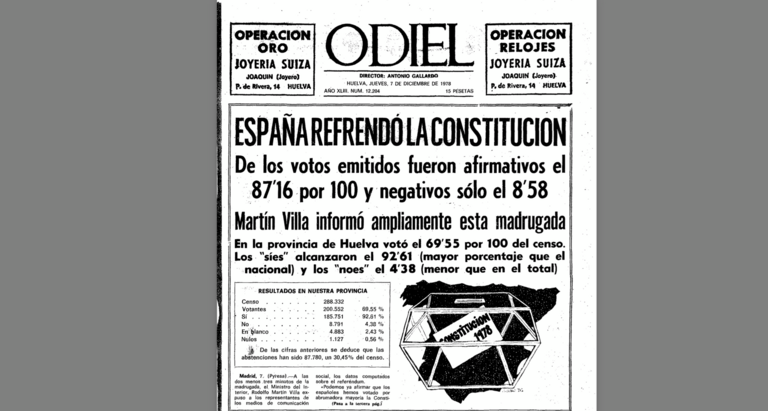 Portada de Odiel del 7 de diciembre de 1978