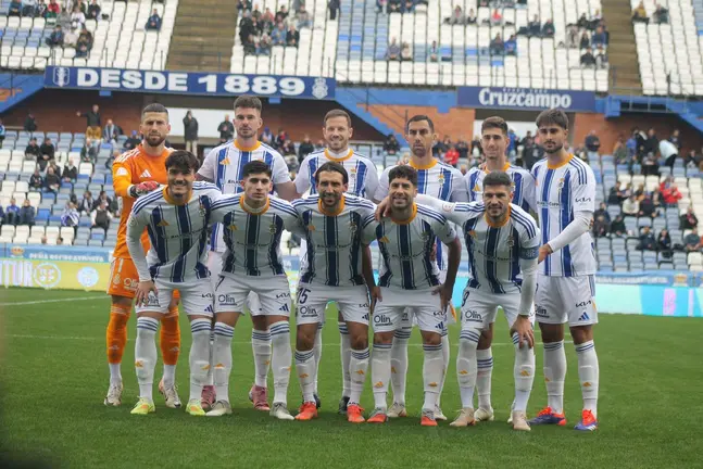 El once del Recreativo ante el Extremadura.