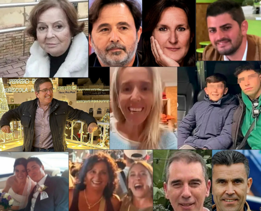 Algunos de los rostros onubenses fallecidos en la tragedia de Adamuz.