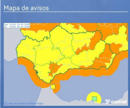 Avisos amarillo y naranja.