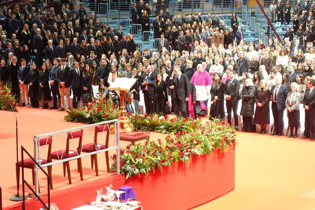 Imagen de la misa funeral en homenaje a los fallecidos en el accidente de tren de Adamuz.